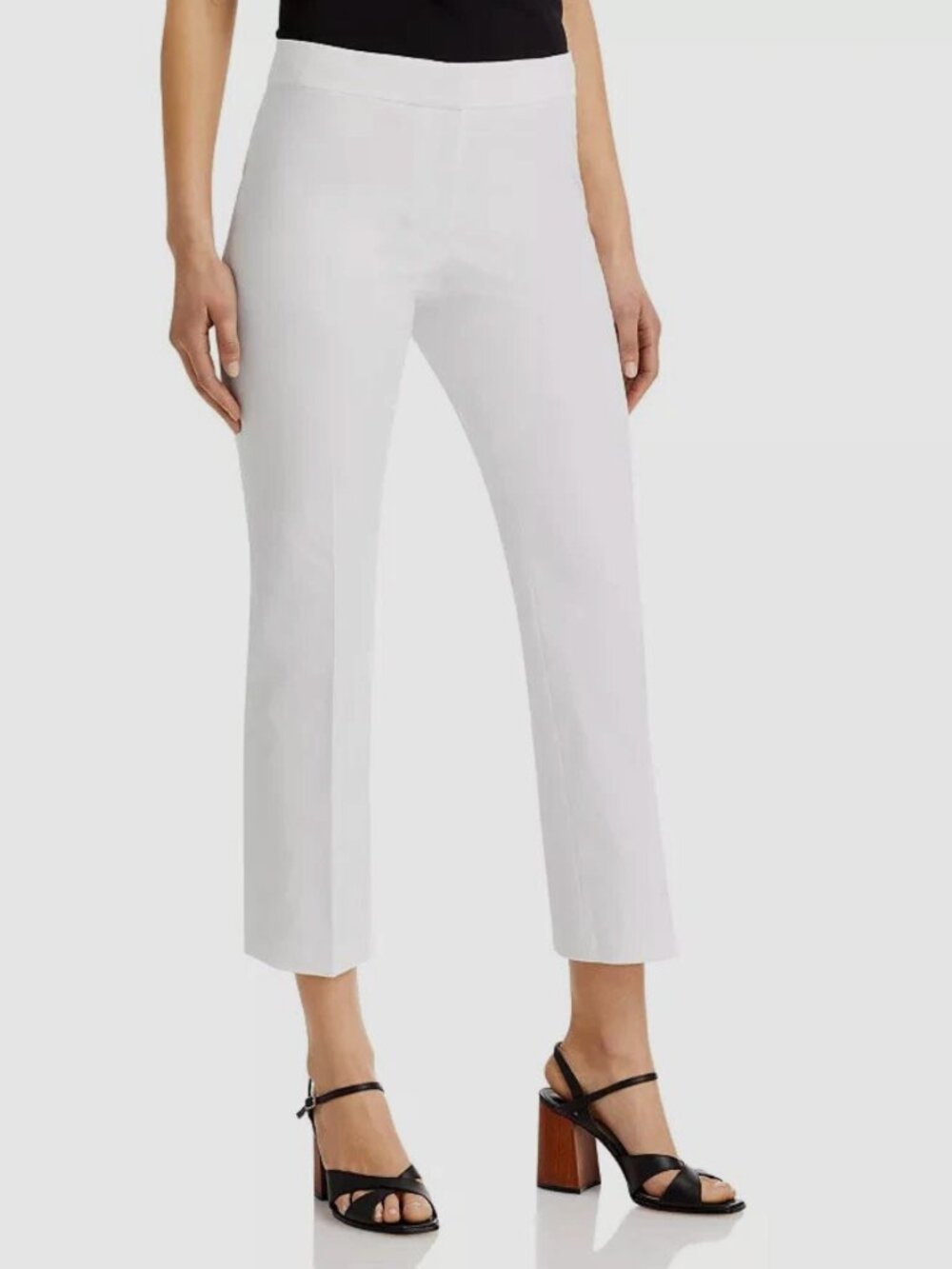Lafayette 148 New York White Crop Flare Leg Pants Size 12